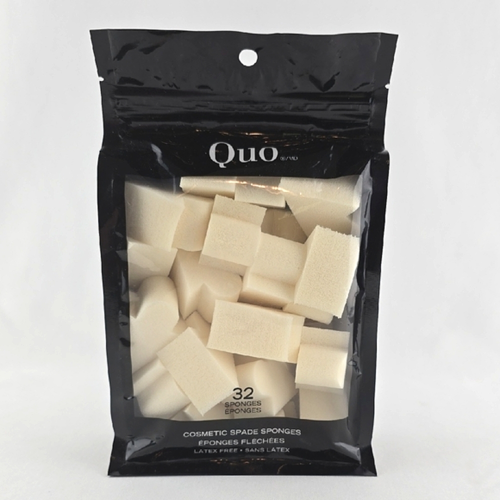 NWT QUO Latex Free 32 Wedge Cosmetic Disposable Sponges Cream